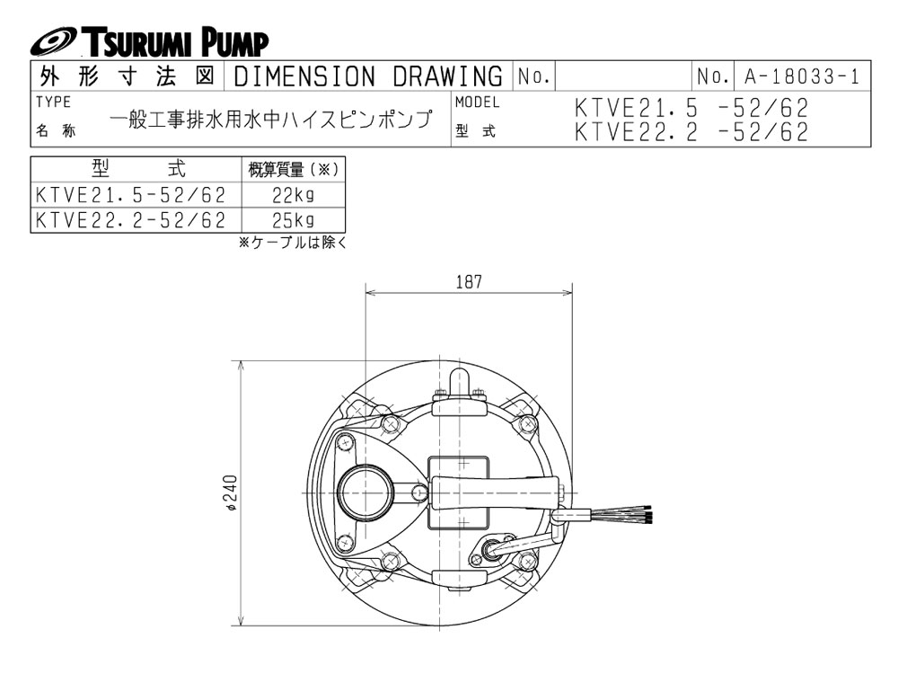 水中ポンプ ２インチ ｋｔｖｅ２２ ２ ２００ｖ オート 取扱商品 奥村機械 建設機械のレンタル 販売 建設機械の総合レンタル