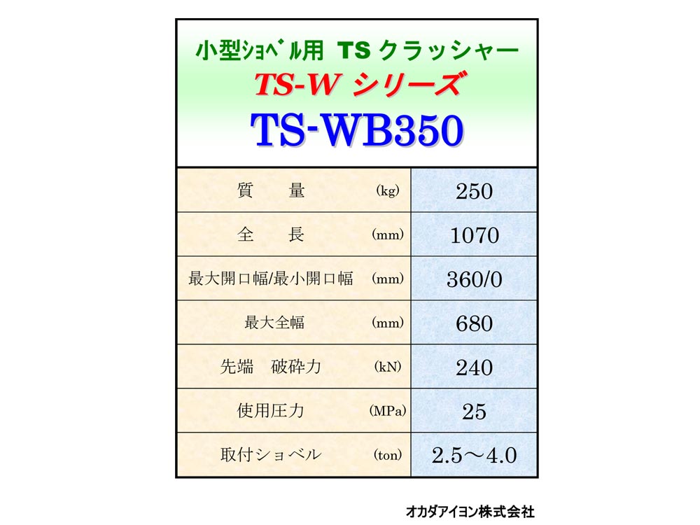 30・40用大割機　TS-WB350　サイレントクラッシャー　最大開口幅350mm02